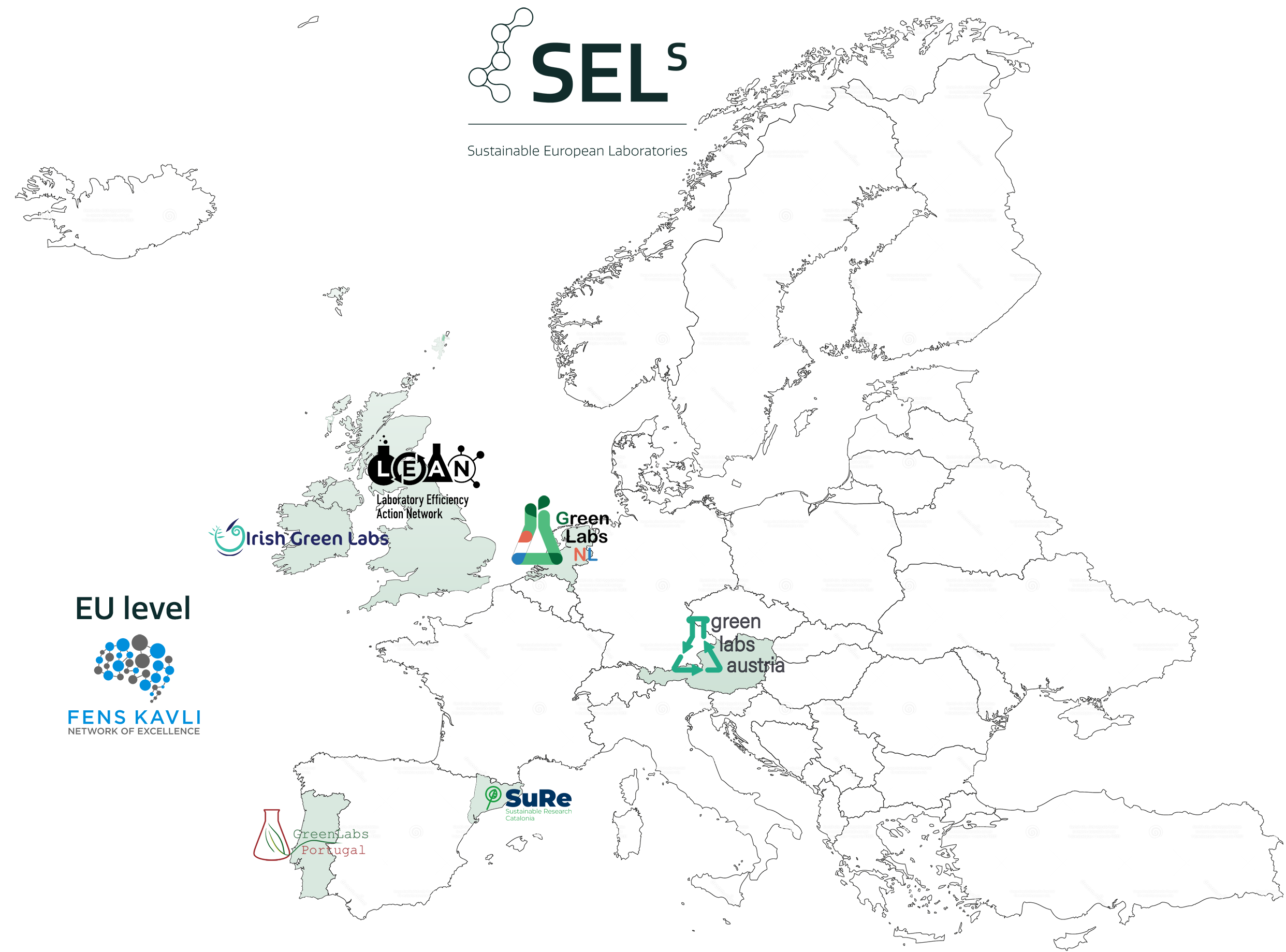 SELs map logo members